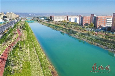 李河(截洪沟—新河)防洪影响处理及生态治理工程已建成的示范段.